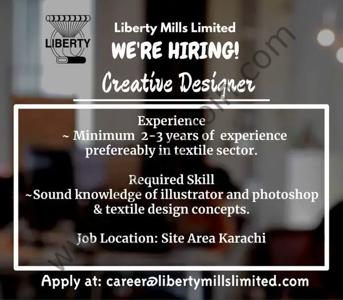 Liberty Mills Limited Jobs Creative Designer 01
