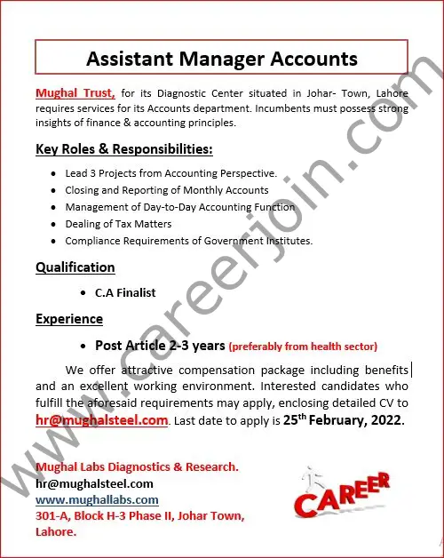 Mughal Trust Jobs Assistant Manager Accounts 01