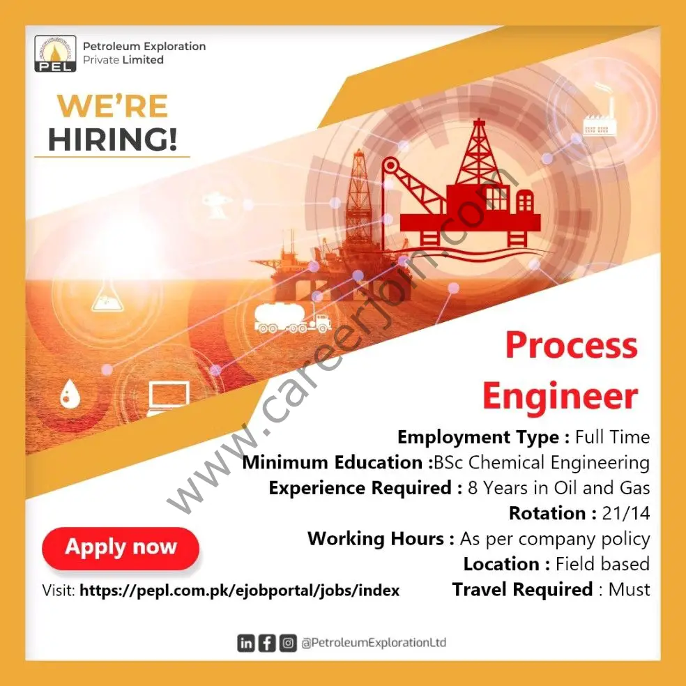 Petroleum Exploration Pvt Ltd PEL Jobs Process Engineer 01