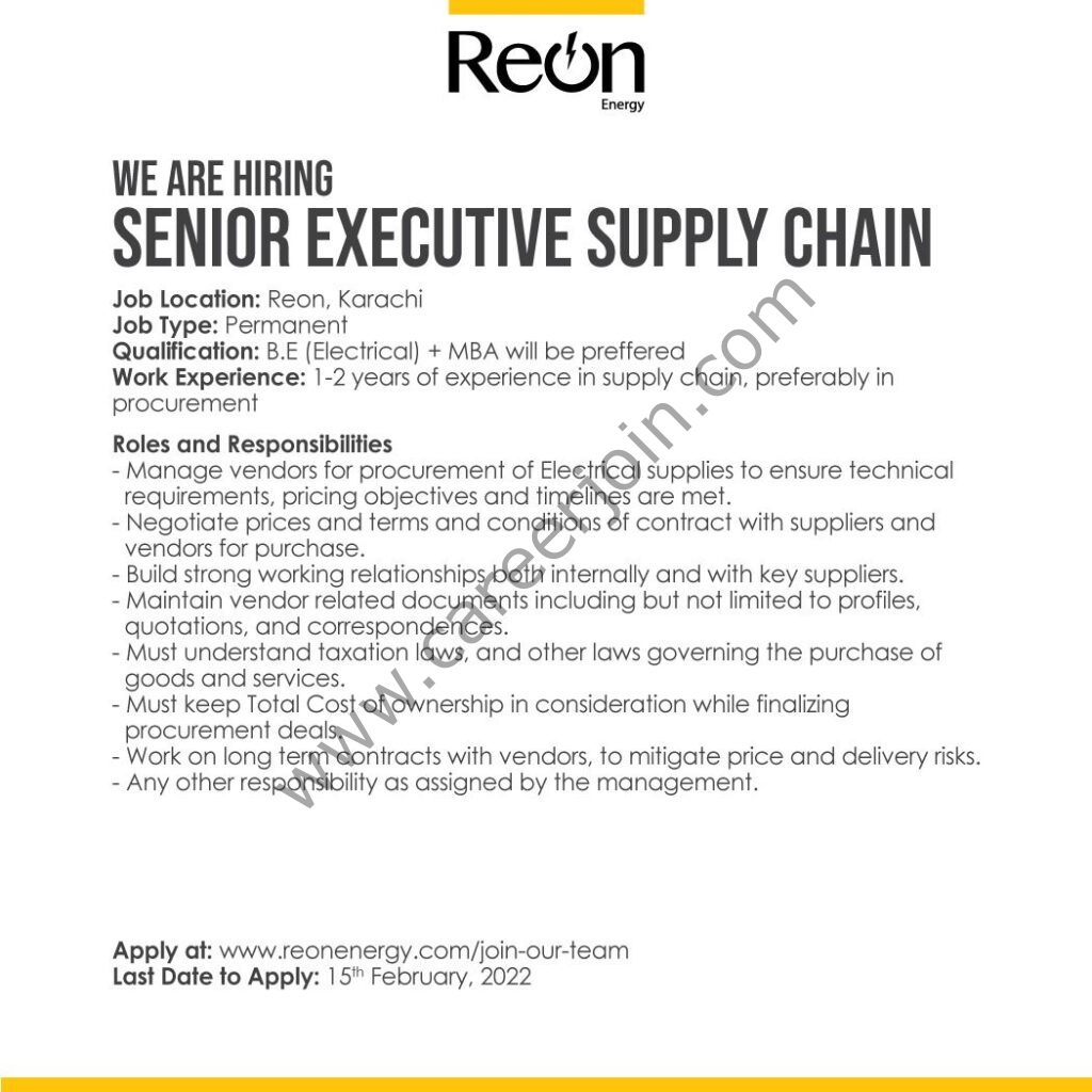 Reon Energy Limited Jobs February 2022 01
