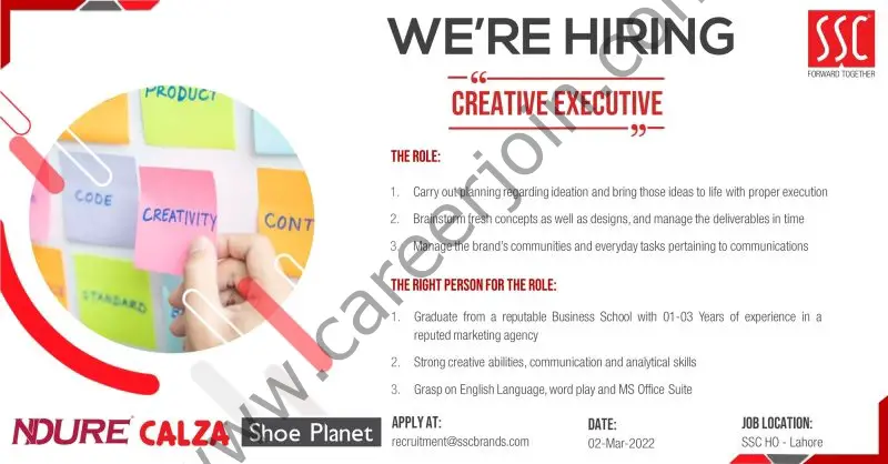 Service Sales Corporation Pvt Ltd SSC Jobs Creative Executive 01