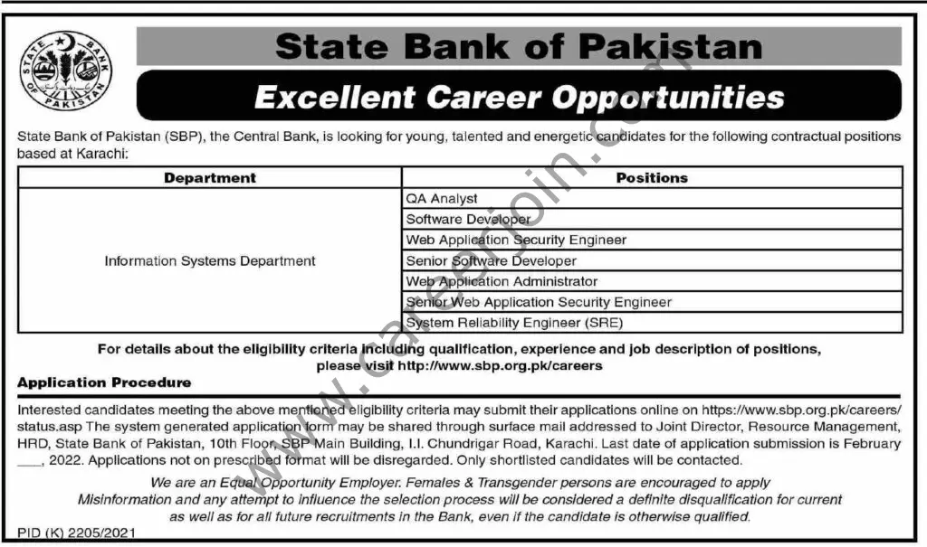 State Bank of Pakistan SBP Jobs 06 February 2022 Dawn 03