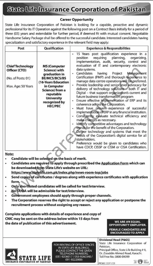 State Life Insurance Corp Jobs 06 February 2022 Express 04