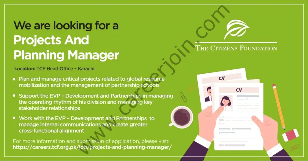 The Citizens Foundation TCF Jobs Projects & Planning Manager 01