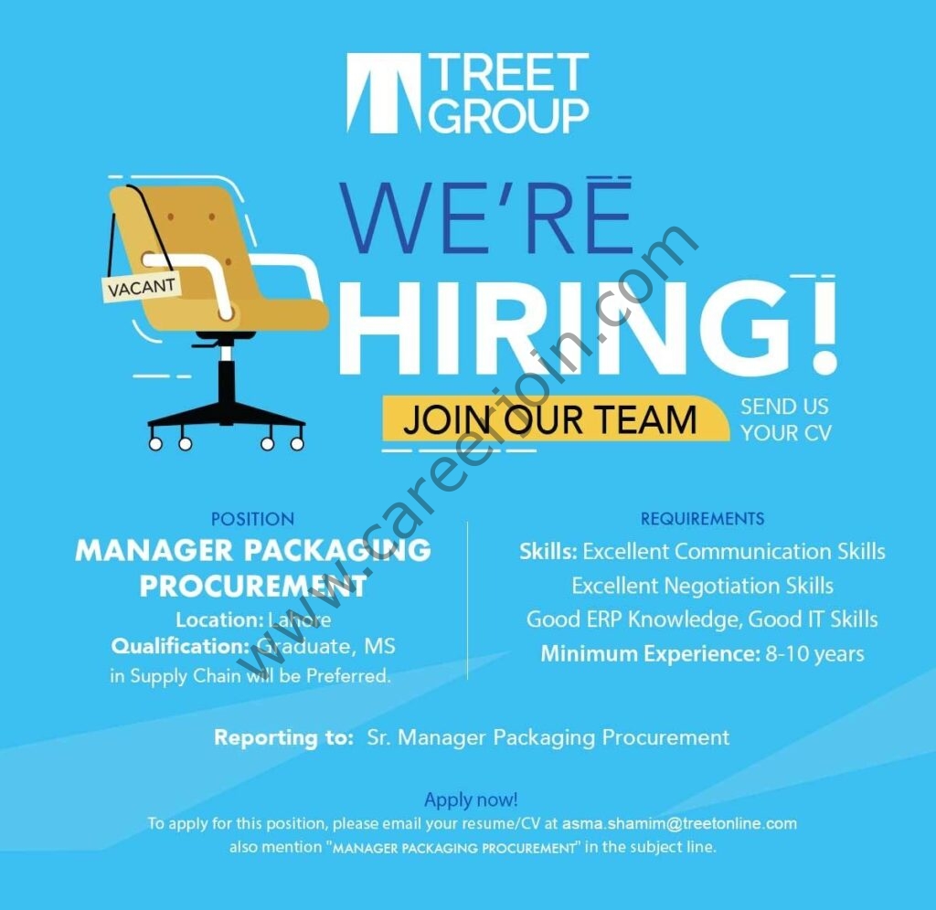 Treet Corporation Ltd Jobs Manager Packaging Procurement 01