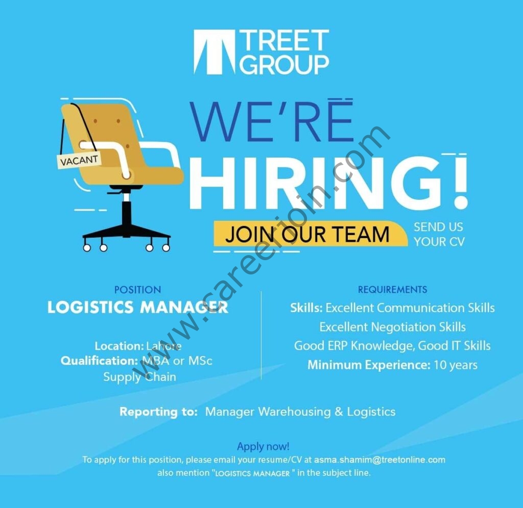 Treet Corporation Ltd Jobs Logistics Manager 01