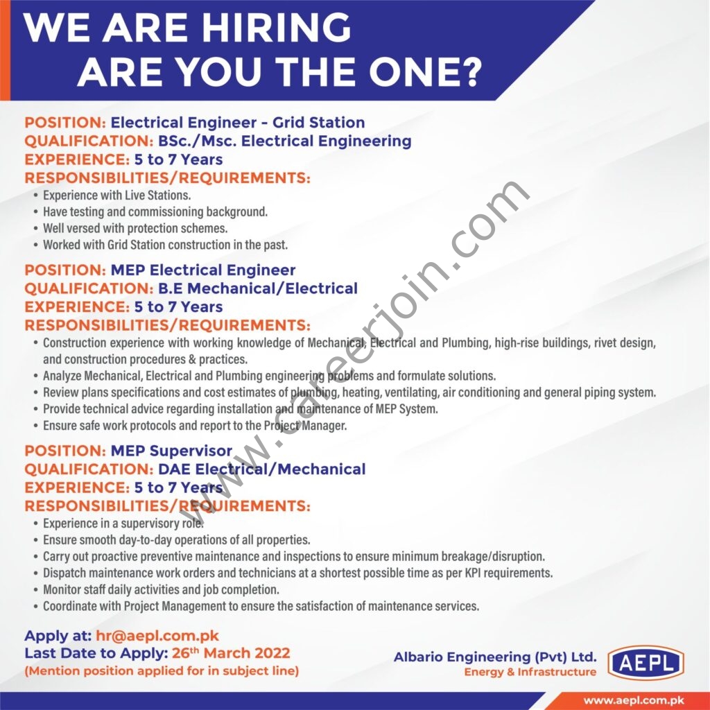Albario Engineering Pvt Ltd AEPL Jobs March 2022 01