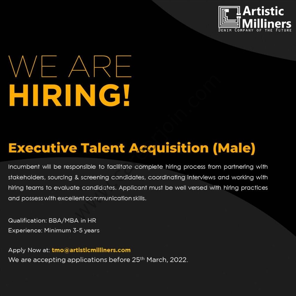 Artistic Milliners Pvt Ltd Jobs Executive Talent Acquisition 01