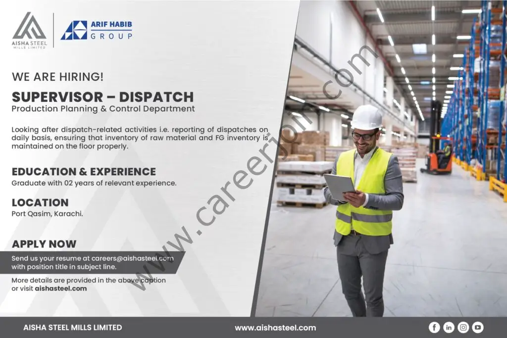 Aisha Steel Mills Limited ASML Jobs March 2022 01