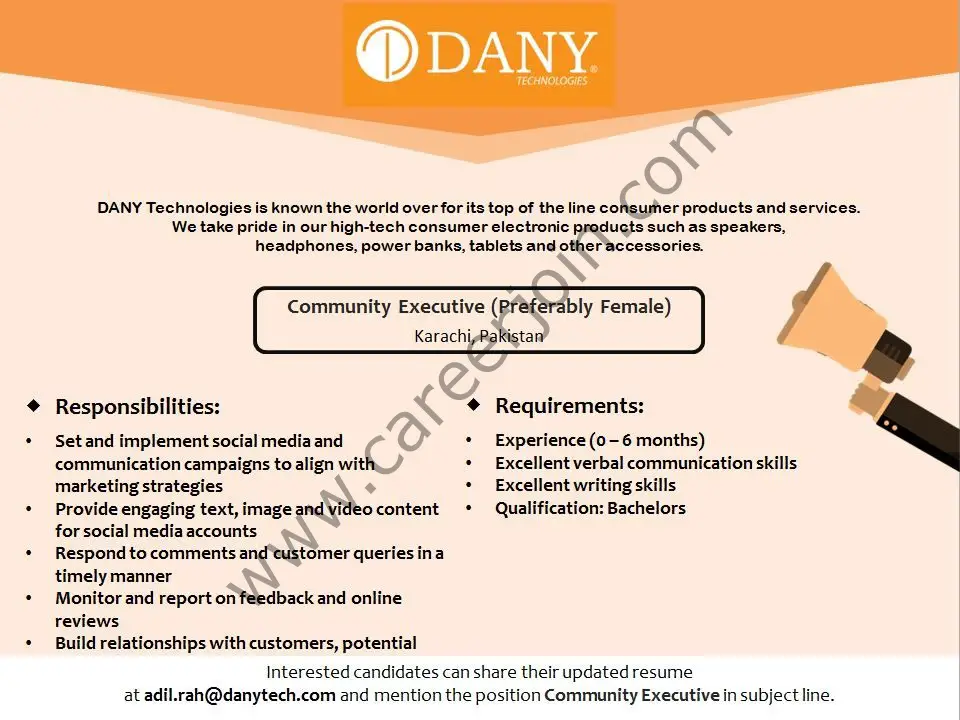 DANY Technologies Jobs March 2022 01
