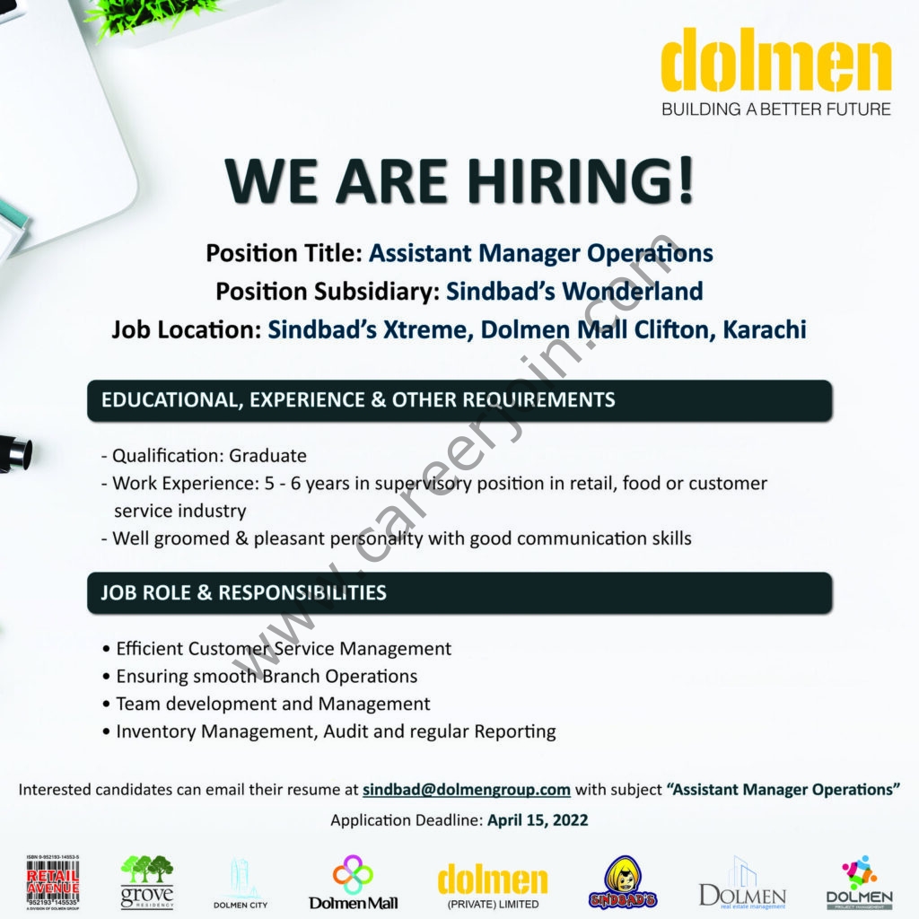 Dolmen Group Jobs Assistant Manager Operations 01
