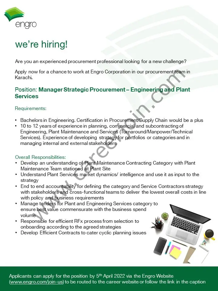 Engro Corporation Ltd Jobs Manager Strategic Procurement 01