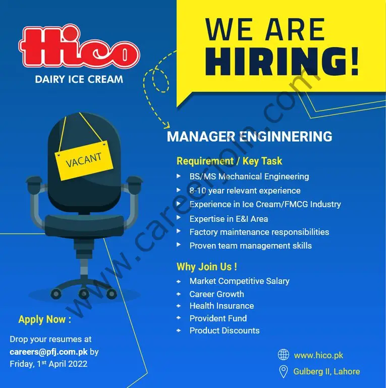 HICO Dairy Ice Cream Jobs Manager Engineering 01
