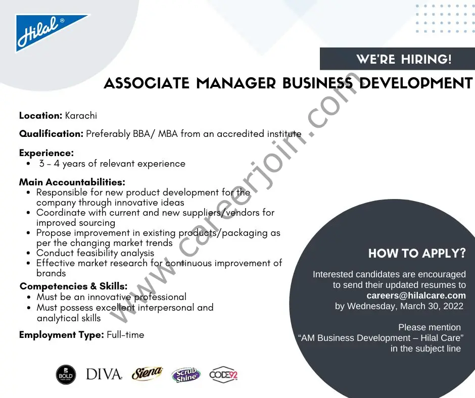 Hilal Care Pvt Ltd Jobs Associate Manager Business Development 01