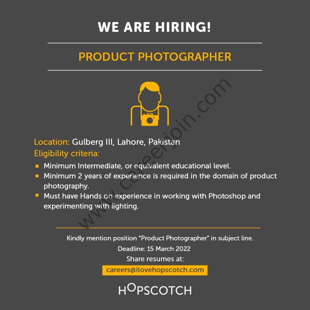 Hopscotch Pakistan Jobs Product Photographer 01