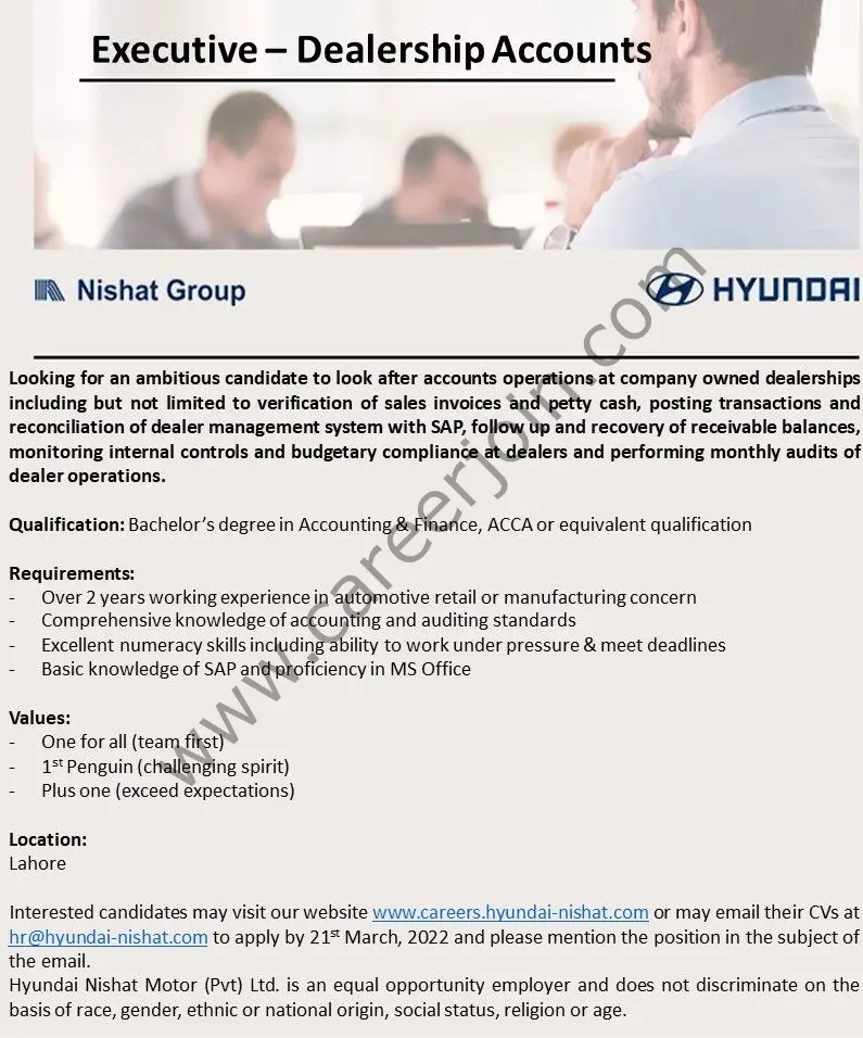 Hyundai Pakistan Jobs Executive Dealership Accounts 01