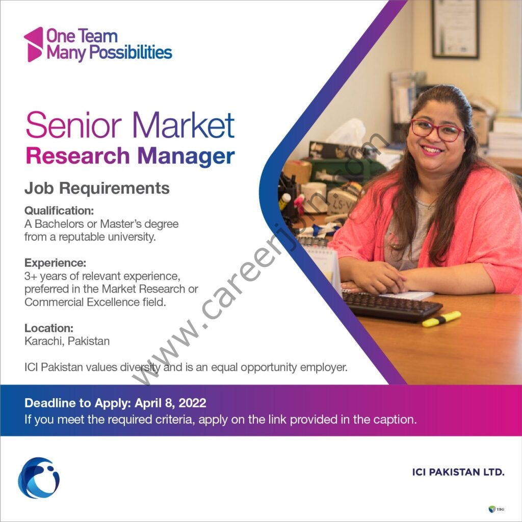 ICI Pakistan Limited Jobs Senior Market Research Manager 01