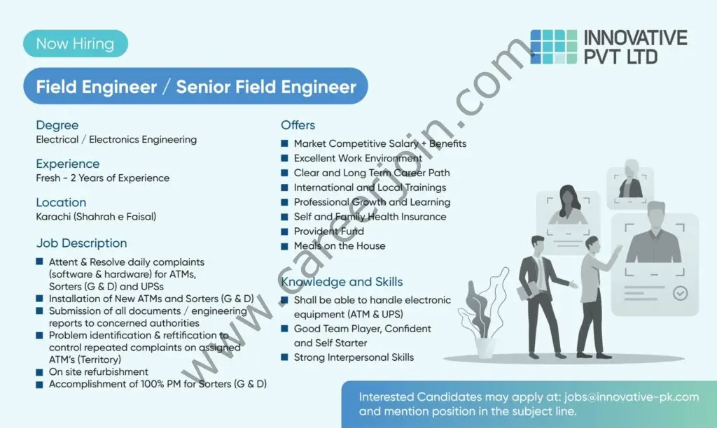 Innovative Pvt Ltd Jobs Field Engineer / Senior Field Engineer 01