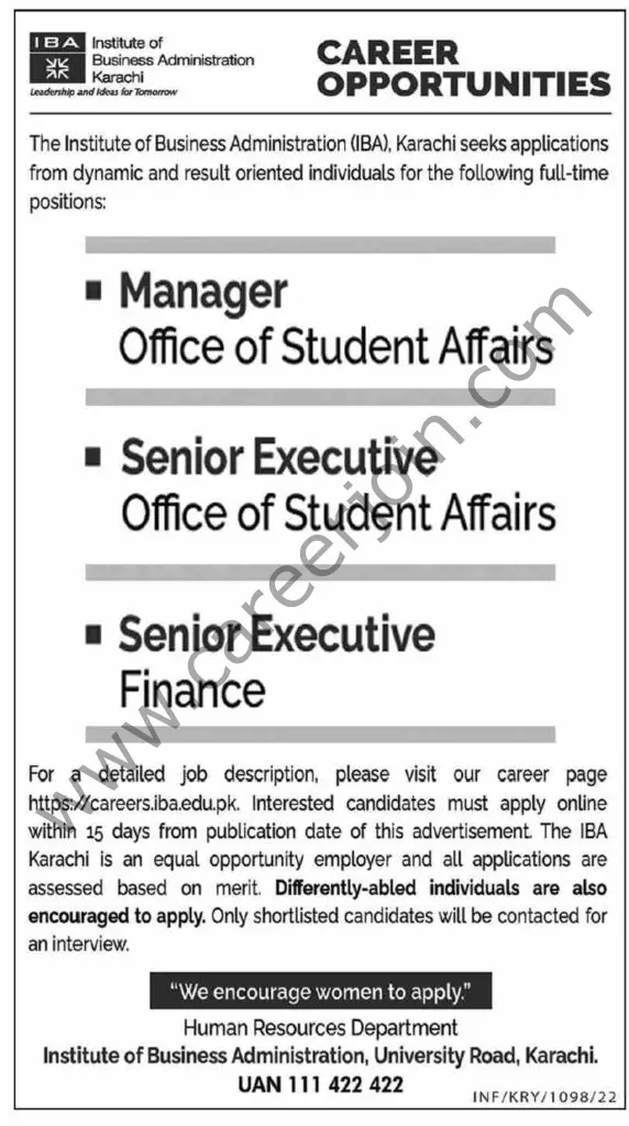 Institute Of Business Administration IBA Jobs 06 March 2022 Dawn 01