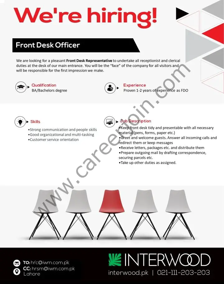Interwood Mobel Pvt Ltd Jobs Front Desk Officer 01