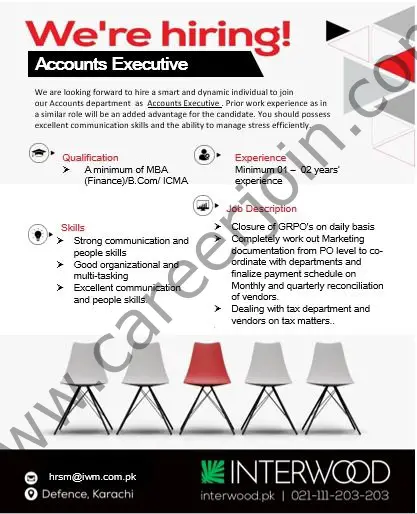 Interwood Mobel Pvt Ltd Jobs Accounts Executive 01