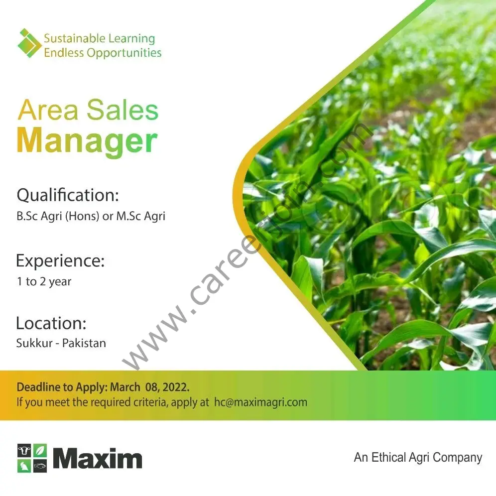 Maxim Agri Pvt Ltd Jobs Area Sales Manager 01