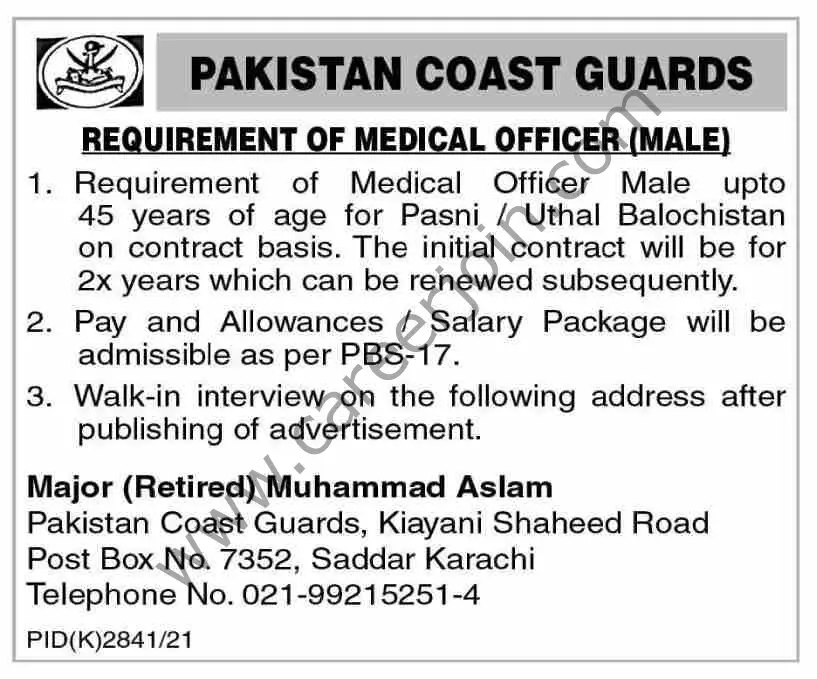 Pakistan Coast Guards Jobs 27 March 2022 Dawn 01