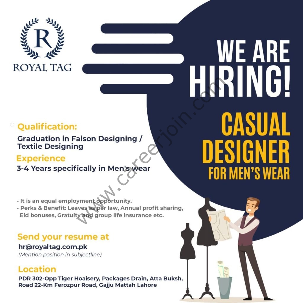 Royal Tag Jobs Casual Designer 01