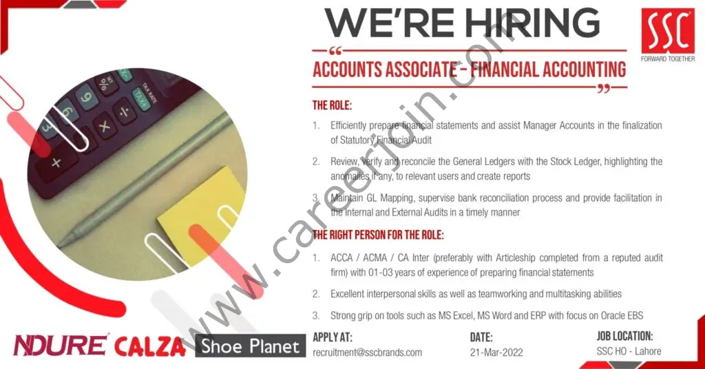 Service Sales Corporation Pvt Ltd SSC Jobs Accounts Associate Financial Accounting 01