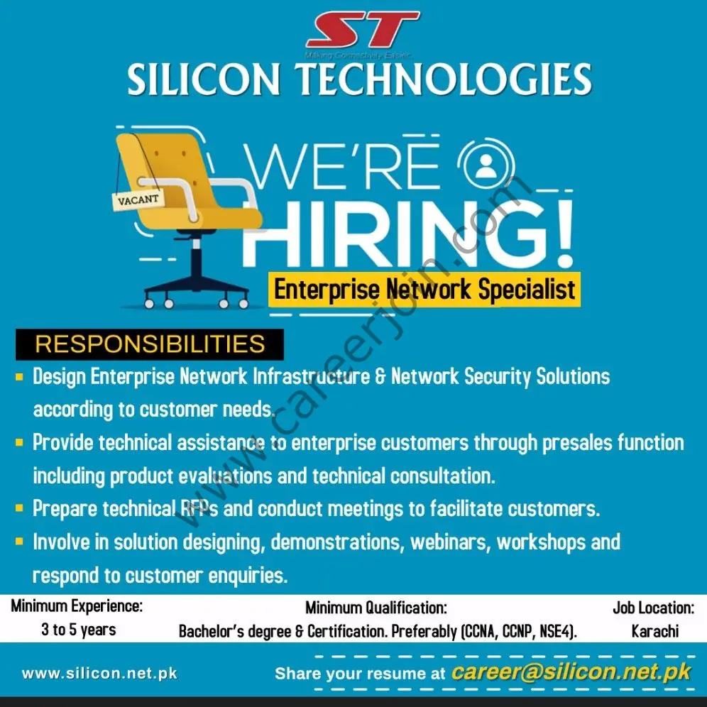 Silicon Technologies ST Jobs Enterprise Network Specialist 01