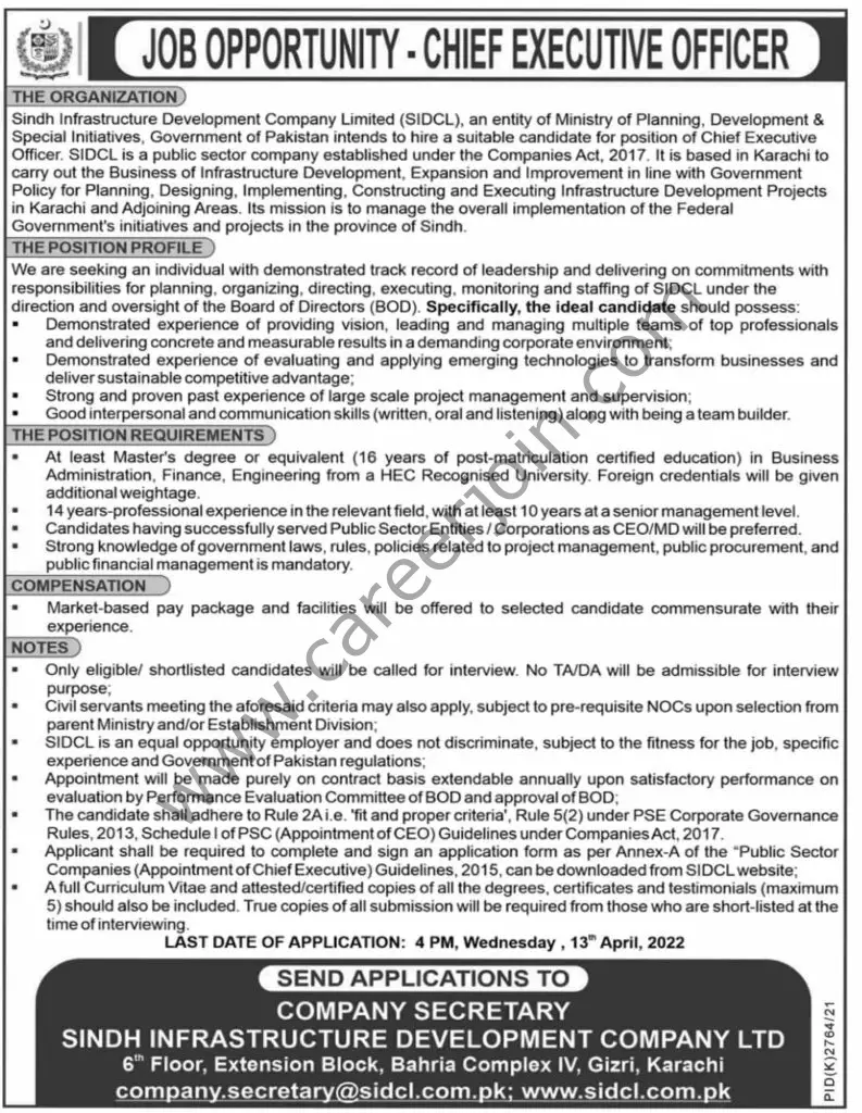 Sindh Infrastructure Development Company Ltd Jobs 20 March 2022 Express Tribune 01