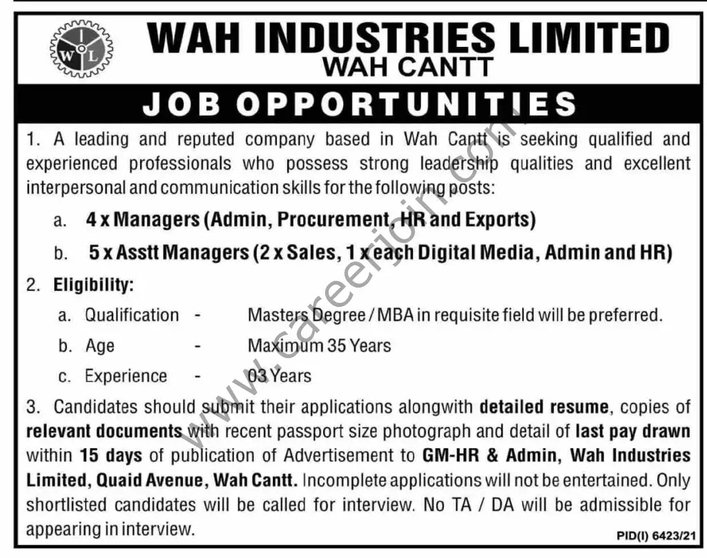 Wah Industries Ltd Jobs 13 March 2022 Express 03