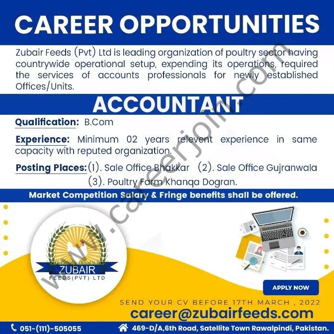 Zubair Feeds Pvt Ltd Jobs Accountant 01