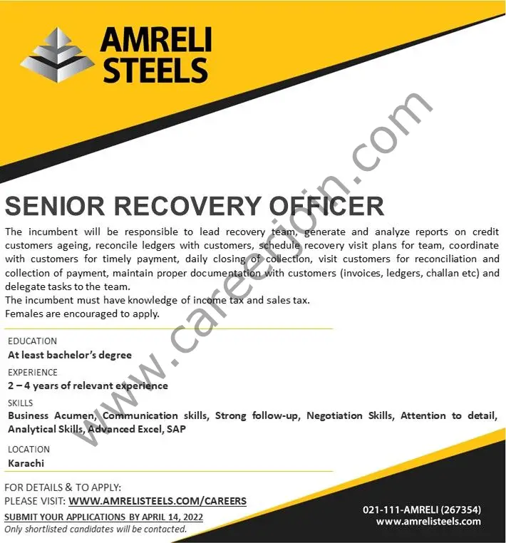 Amreli Steels Jobs April 2022 05