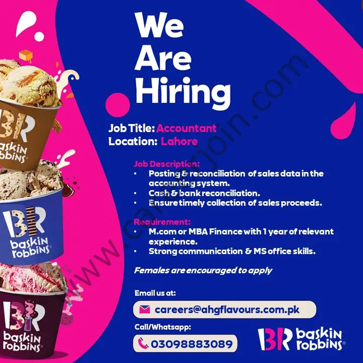 Baskin Robbins BR Pakistan Jobs Accountant 01