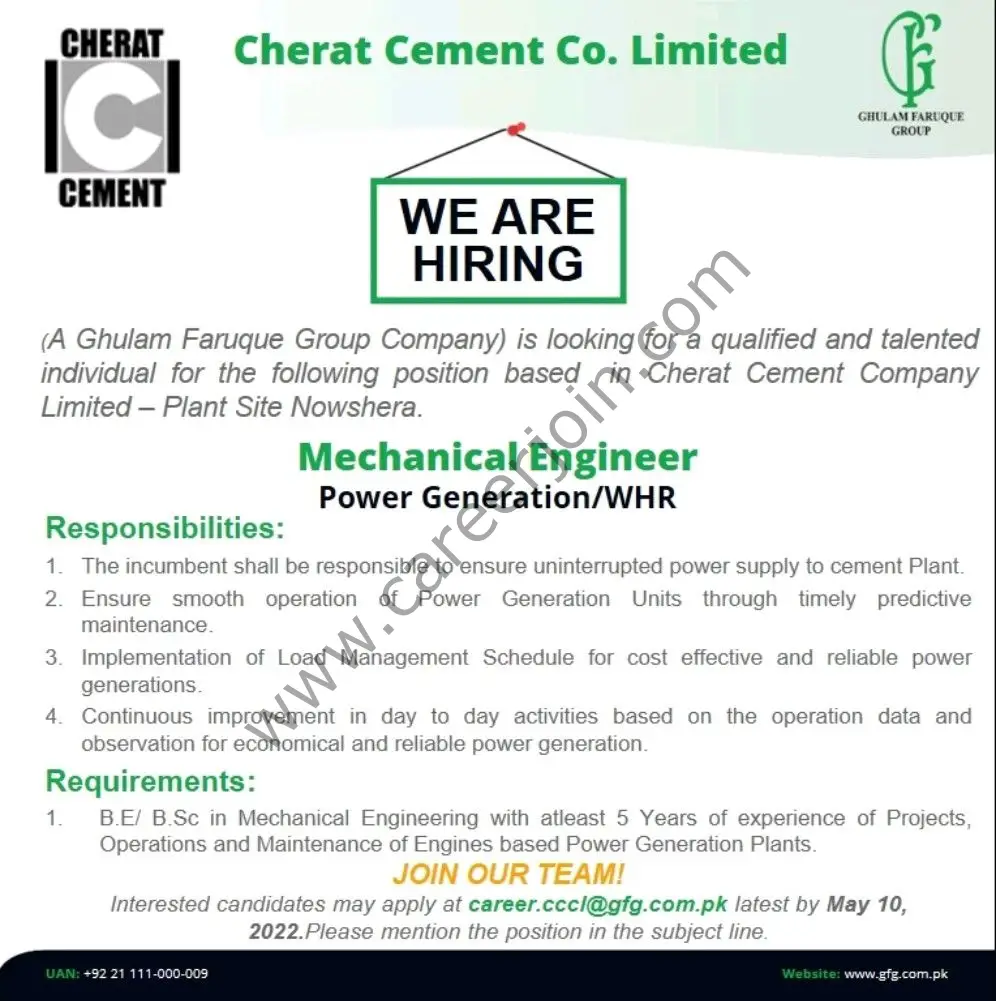 Cherat Cement Company Ltd Jobs 29 April 2022 01