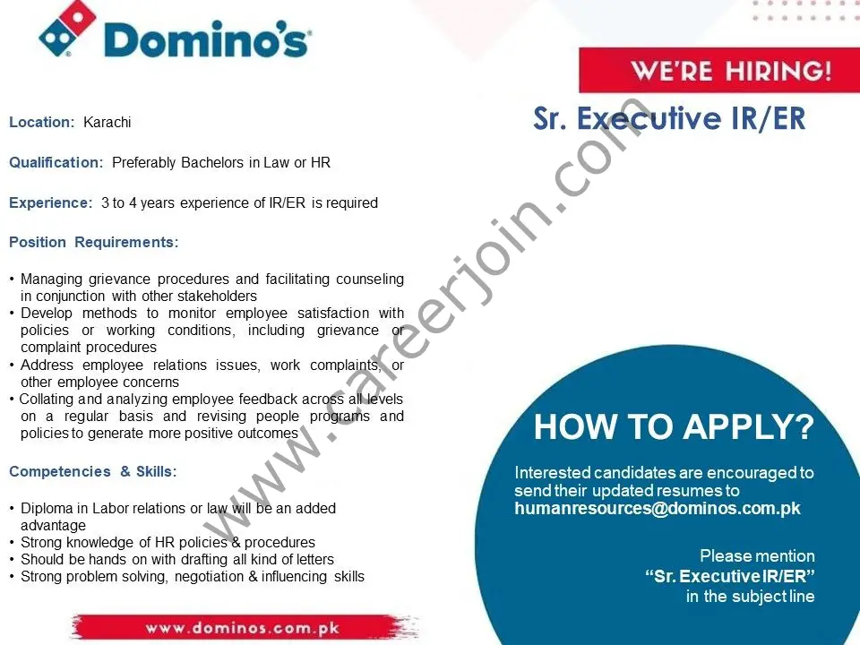 Domino's Pizza Pakistan Jobs April 2022 01