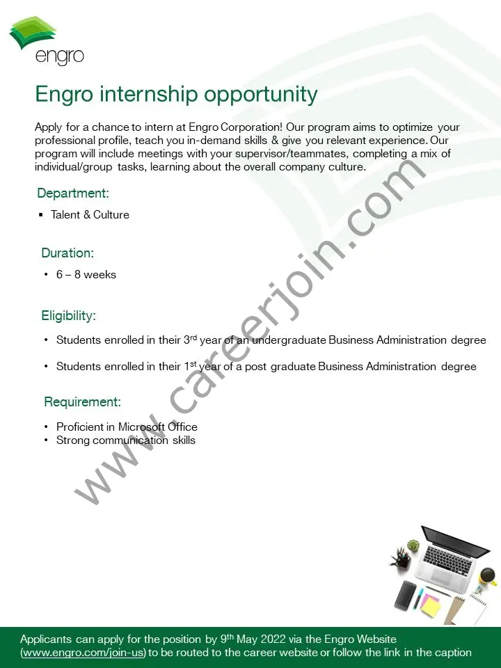 Engro Corporation Limited Internship May 2022 01