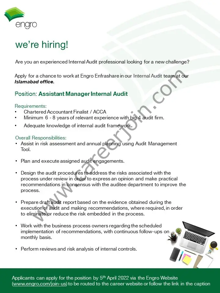 Engro Corporation Limited Jobs Assistant Manager Internal Audit 01