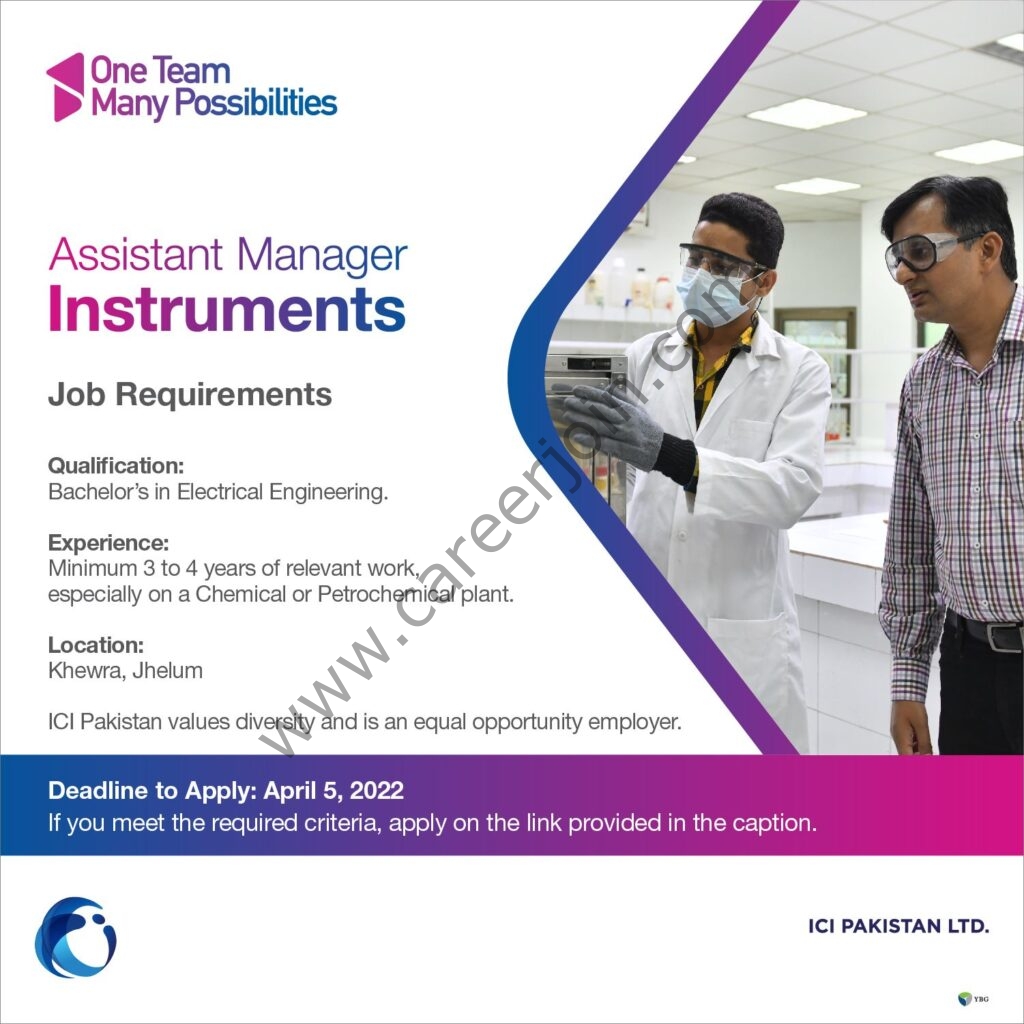 ICI Pakistan Limited Jobs Assistant Manager Instruments 01