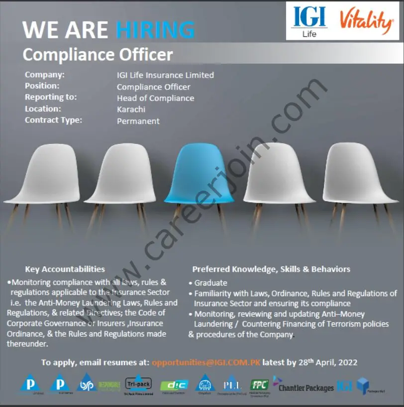 IGI Life Insurance Ltd Jobs 23 April 2022 01