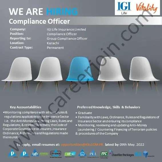 IGI Life Insurance Ltd Jobs Compliance Officer 01