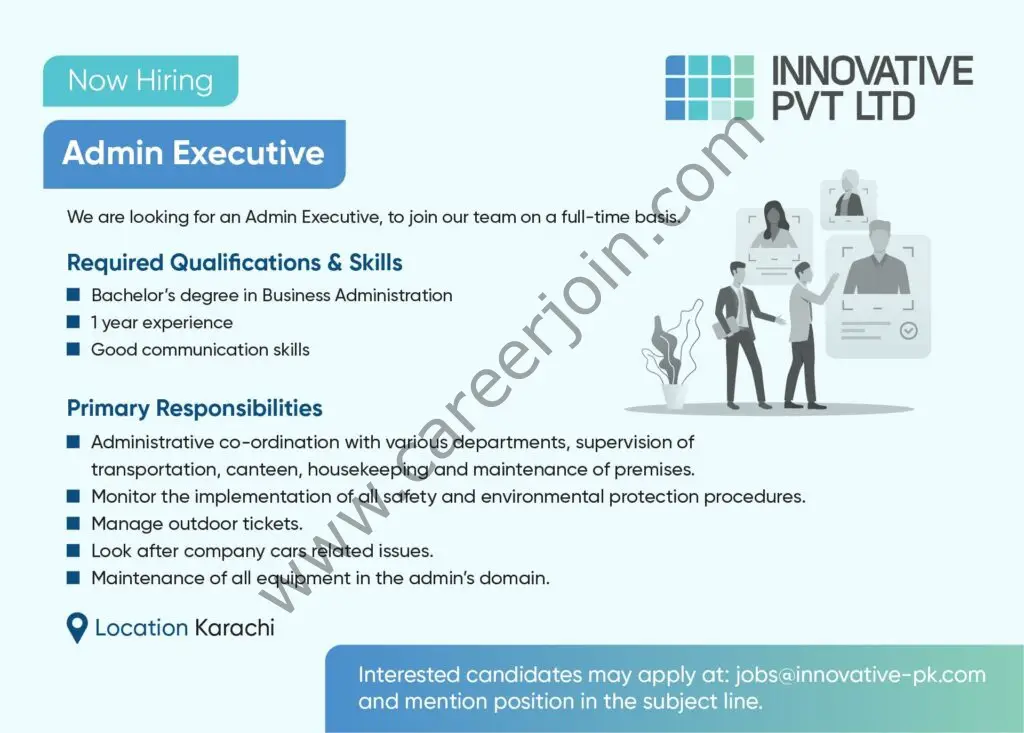 Innovative Pvt Ltd Jobs Admin Executive 01