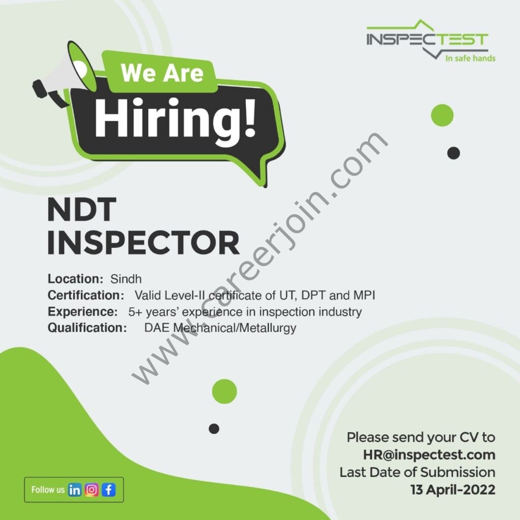 Inspectest Pvt Ltd Jobs NDT Inspector 01