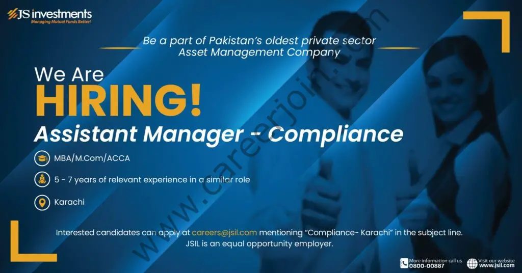 JS Investments Limited Jobs Assistant Manager Compliance 01