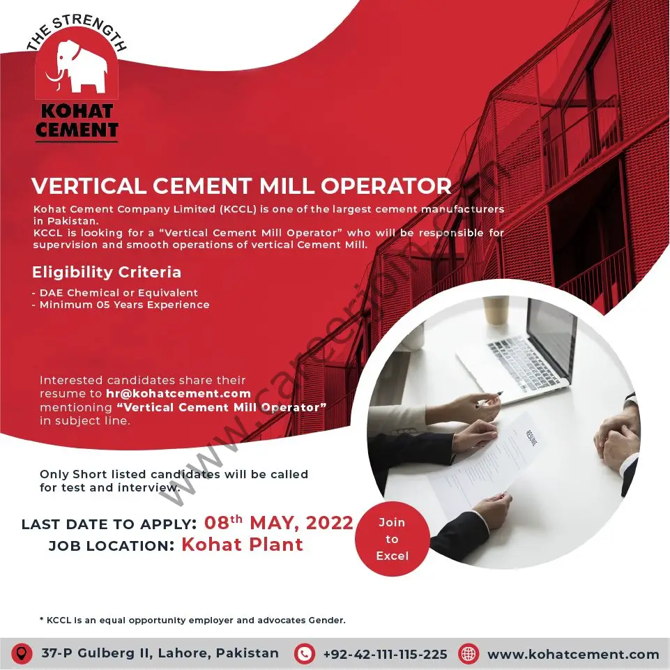 Kohat Cement Company Ltd KCCL Jobs 29 April 2022 04