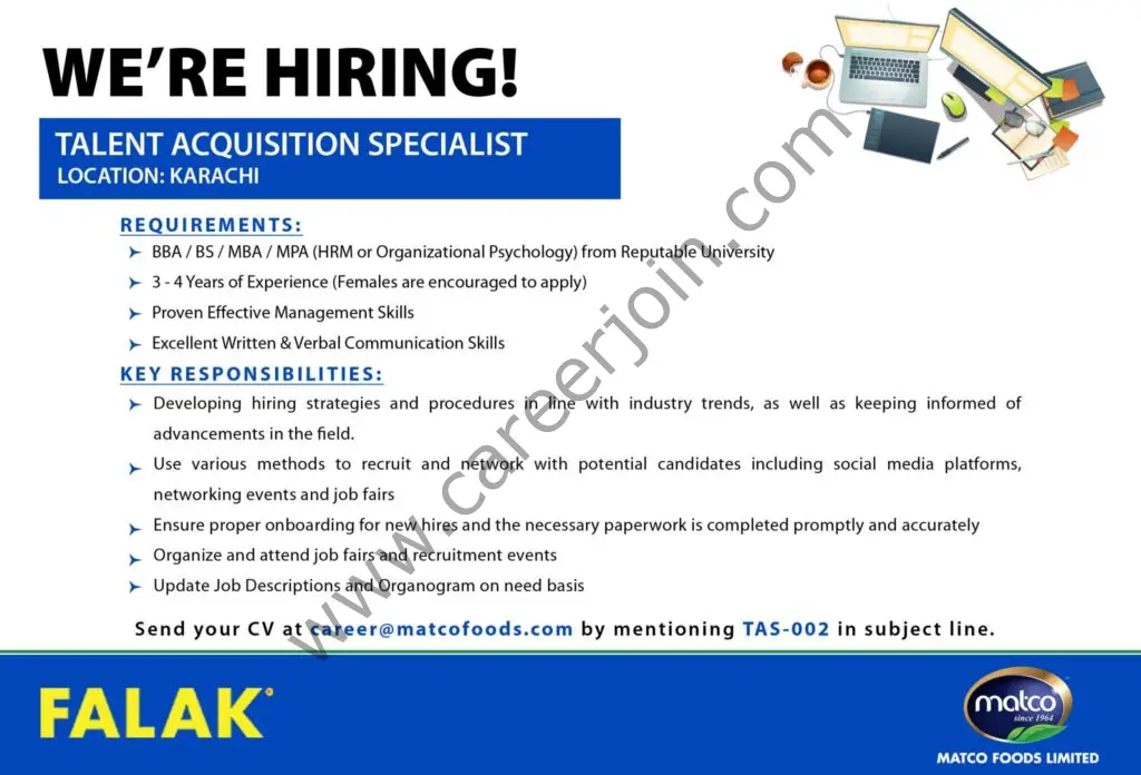 Matco Foods Limited Jobs Talent Acquisition Specialist 01