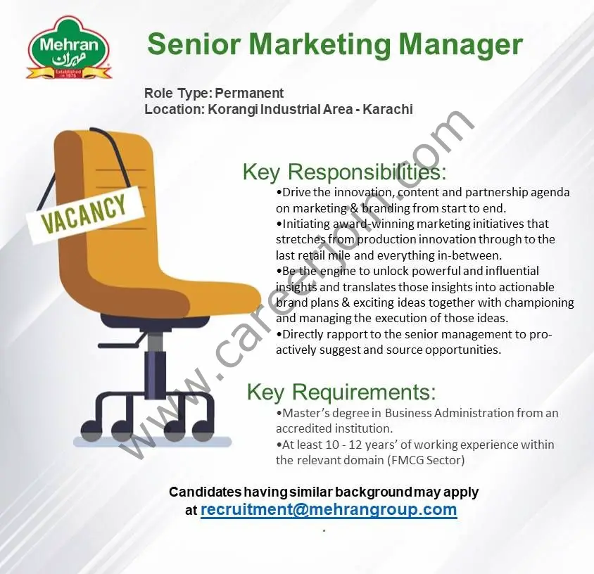 Mehran Group Jobs Senior Marketing Manager 01