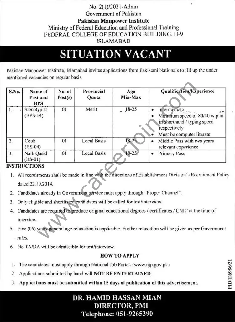 Ministry Of Federal Education & Professional Training Jobs 05 April 2022 Express 01