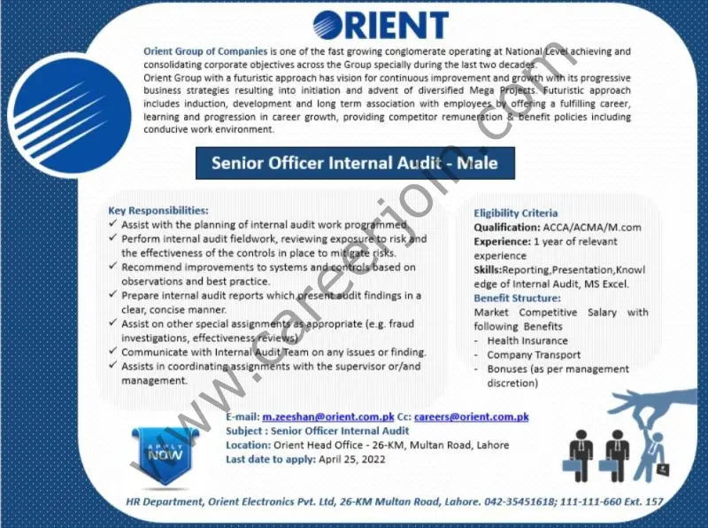 Orient Group Of Companies Jobs April 2022 01